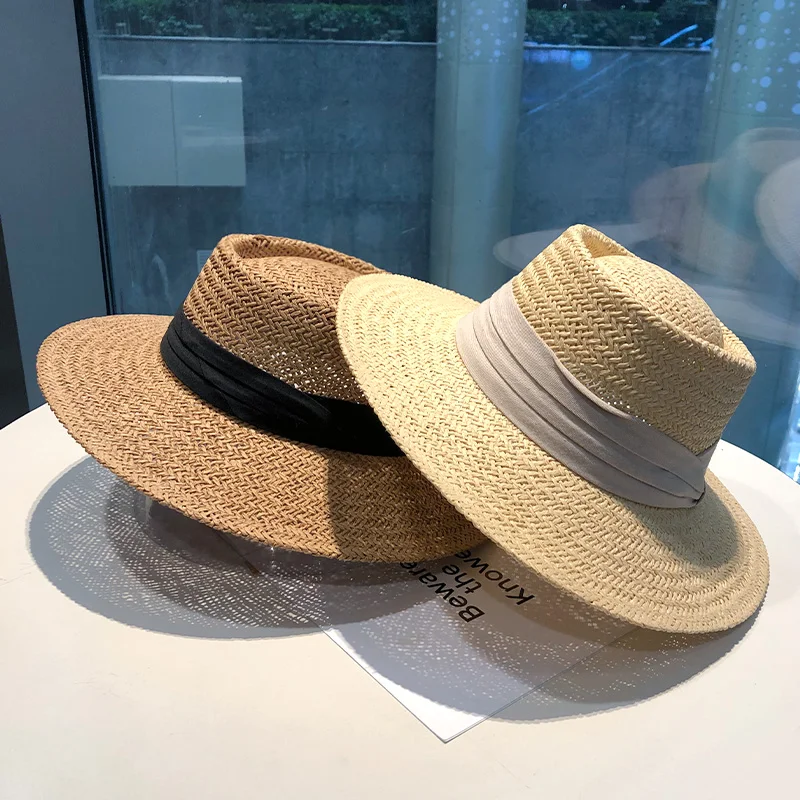 

Женская соломенная шляпа с завязками, крутая воздухопроницаемая шляпа для отдыха, пляжа, отдыха, путешествий, отдыха, весна-лето 2022