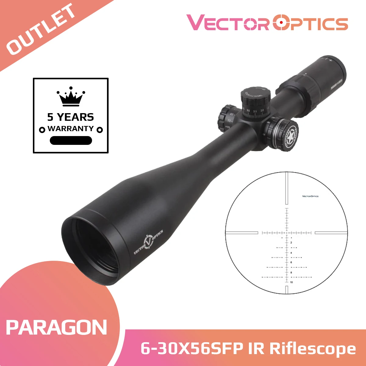 Оптический прицел Vector Optics Paragon 6-30x56 тактический ударопрочный для охотничьей