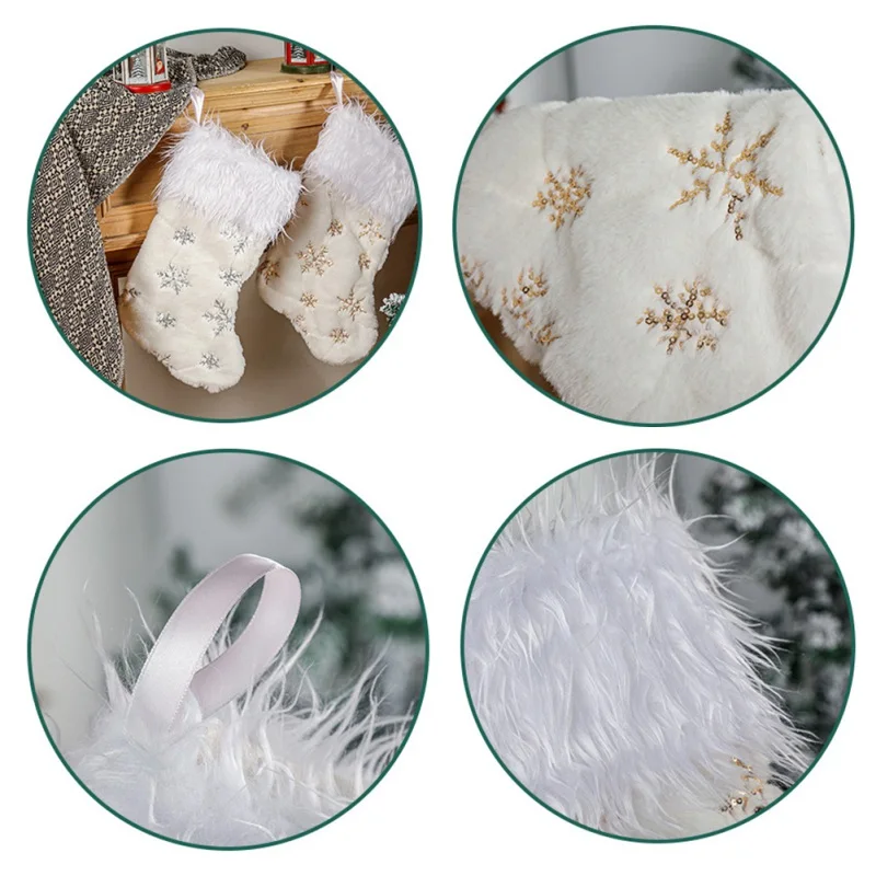 

Christmas Stocking Decorations Christmas Sousings For Festival Decorations Cute Gifts For Kids Silver Snowflake