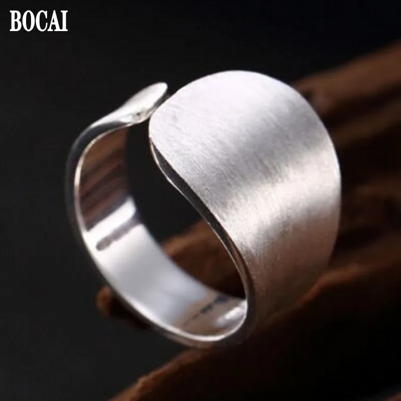 

New 100% real S925 pure silver Korean version of the drawing ring for female fashion simple personality 925 silver women ring