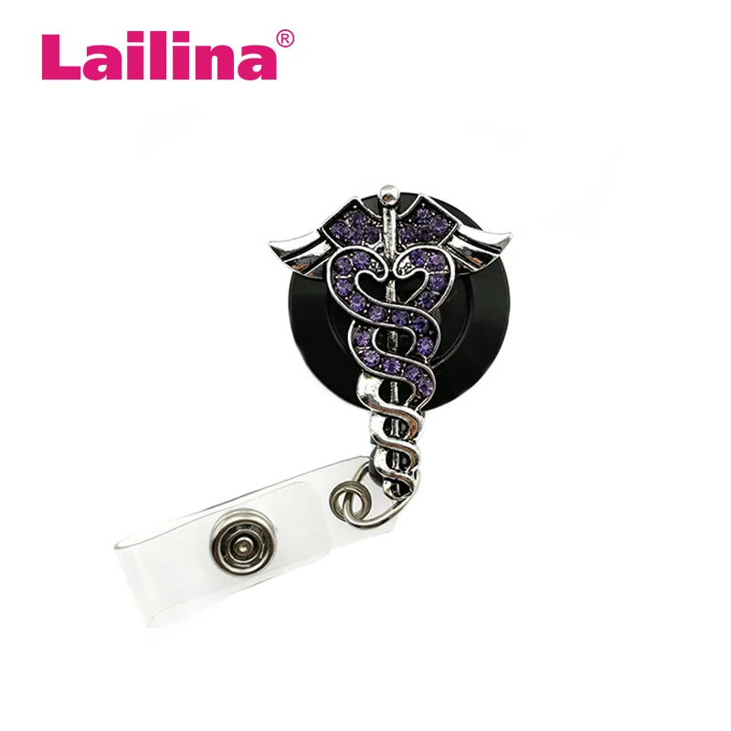 20 шт. горячая Распродажа Блестящий Стразы выдвижной значок катушка Медсестра