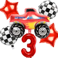 6pcs pickup trucks birthday balloons 40inch number party decorations supplies 18 inch round car foil ballons childrens toys
