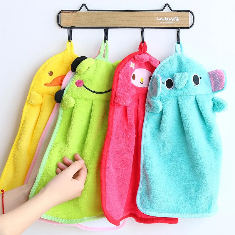 1 шт. полотенце для рук мультяшное кухни ванной комнаты плотная мягкая ткань с