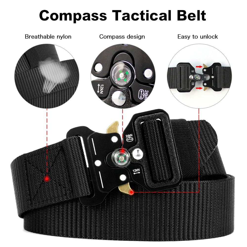 Ремень мужской тактический Многофункциональный армейский охотничий компас