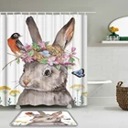 Мультяшная милая фотография, бульдог, альпака, душевая занавеска, нескользящая детская Водонепроницаемая Шторка для ванной