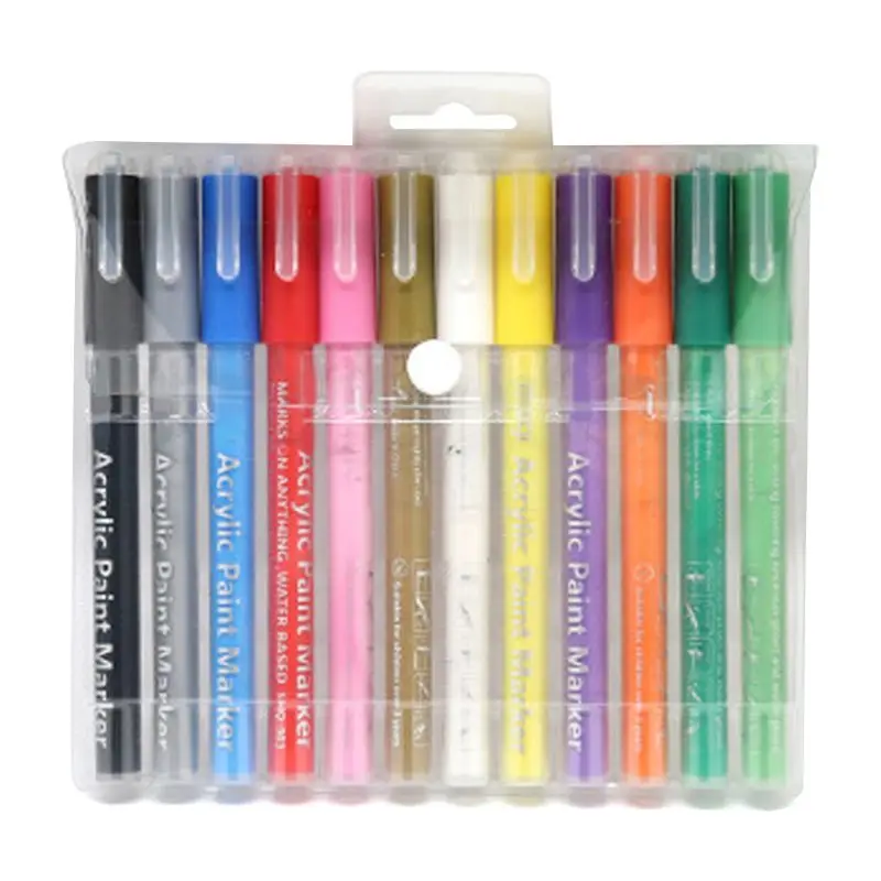 12/28 цветов моющиеся акриловые маркеры для рисования с тонким кончиком