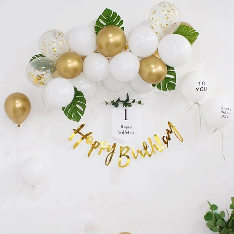 

44Pcs/Set ins simple style baby birthday balloon decoration Combined Balloons for Birthday Party Balloons Baby Shower Decoration