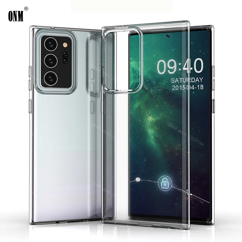 Чехол для Samsung Galaxy Note 20 Plus прозрачный силиконовый бампер из ТПУ мягкий чехол