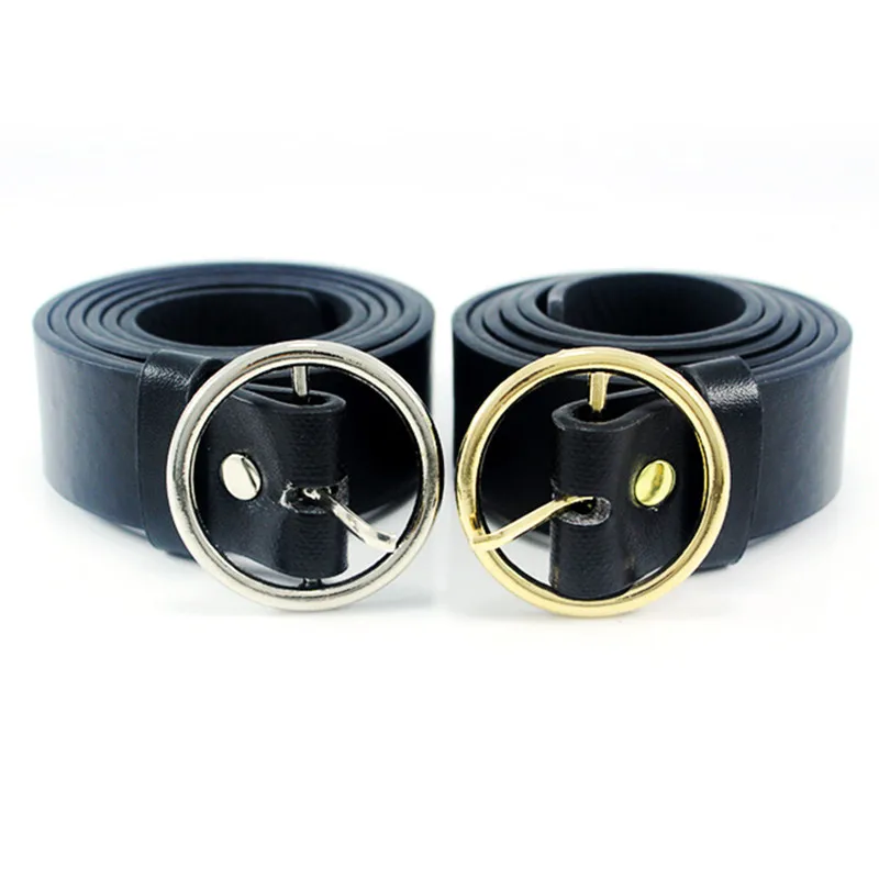 

Fashion 2020 Hot Designer Brand Punk O Ring Belt Unisex Round Metal Circle Belts For Women