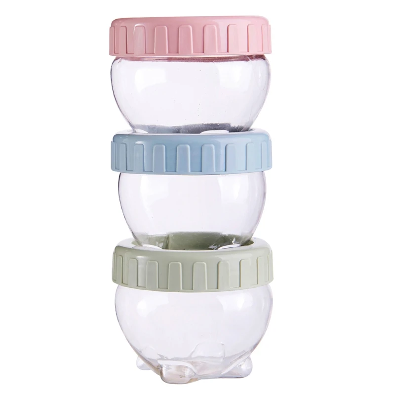 

3 Pcs Portable Snacks Storage Jar Plastic Sealed Cans Spice Teas Beans Candy Preservation Food Storage Bottle Airtight
