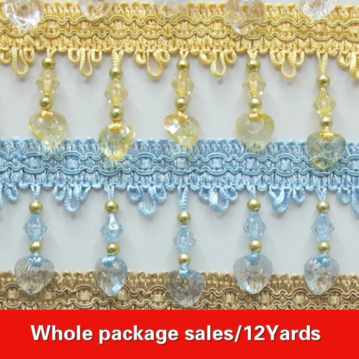 12 ярдов/партия 14 цветов занавеска диван кружевная бахрома с кисточками отделка