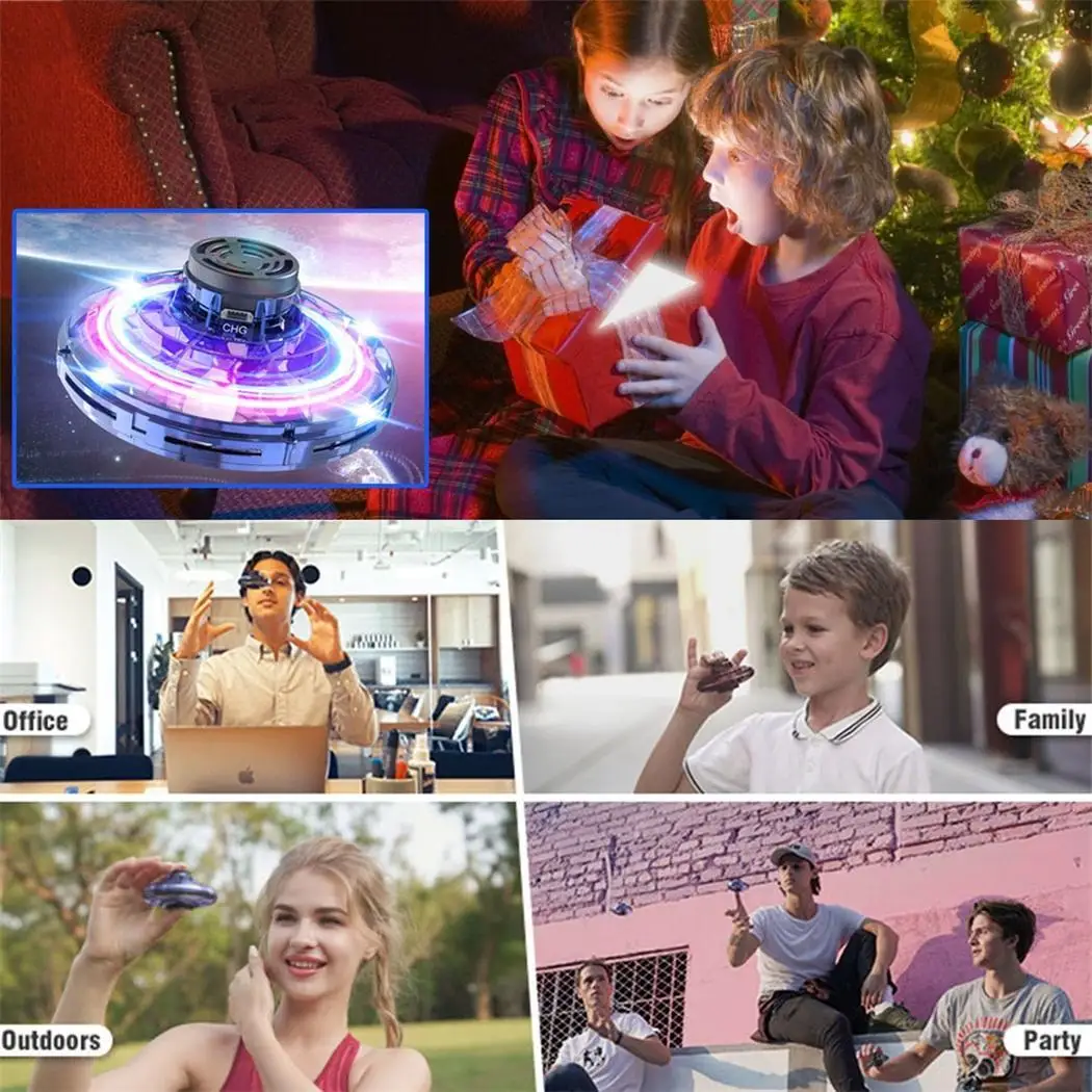 Mini RC Drone UFO Sensor Flying Gyro Kids Lighting Blue/Red/Black 100mAh Induction Toy | Игрушки и хобби