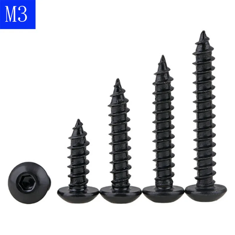 Высокопрочные саморезы M3 ( 3 мм) 8 дюймов черного оксида шестигранные болты|Винты| |
