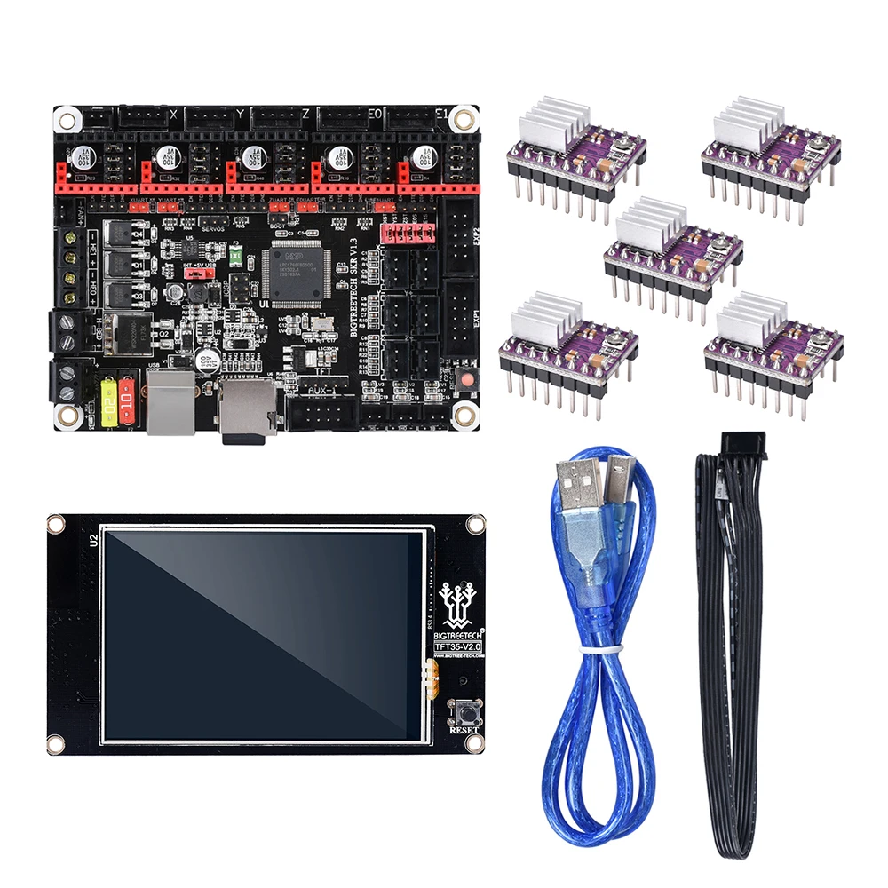 Материнская плата BIGTREETECH SKR V1.3 32 бит с сенсорным экраном TFT3.5 V2.0 TMC2208 TMC2130 для 3d