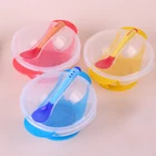 Детская столовая посуда, набор посуды, присоска с датчиком температуры, безопасная ложка для детей, обучающая посуда для еды