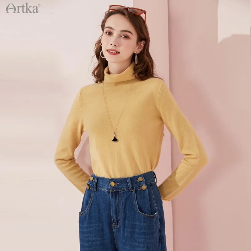 Женский кашемировый трикотажный свитер ARTKA разноцветный мягкий Трикотажный с