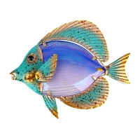 metal fish wall art for home and garden decoration outdoor animales jardin with colour glass statues sculptures