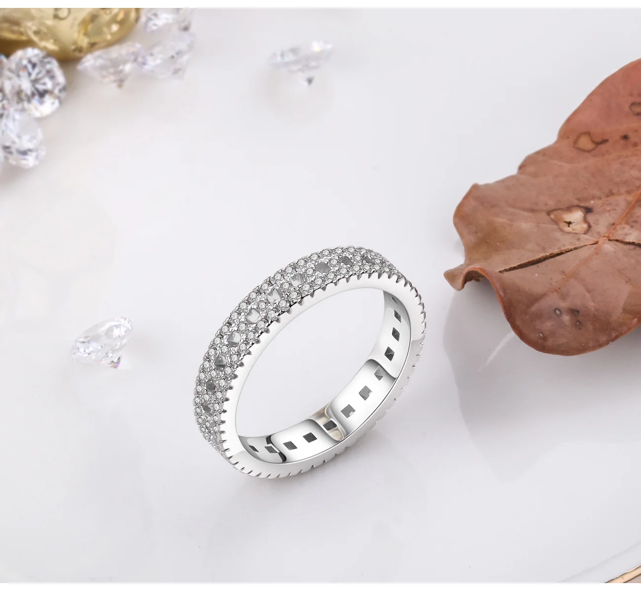 

Natural 18K White Gold Ring Men Women Pure 2 Carats Diamond Jewelry Anillos De Bizuteria Gemstone Mens Engagement Classic Ring