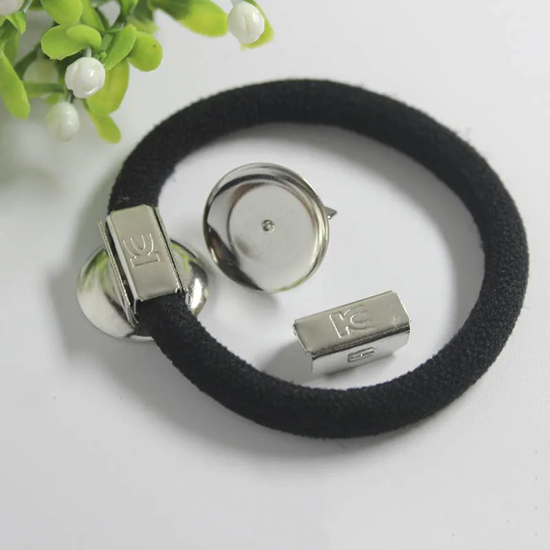 10set Hair Band Base Setting 18mm Cabochon Base Holder fit Elastic Band Rope Hairpin for DIY Jewelry Making Findings Accessories