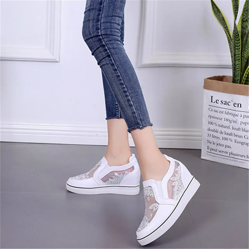 

Женские сетчатые туфли, дышащие туфли на плоской подошве, осень-лето 2021