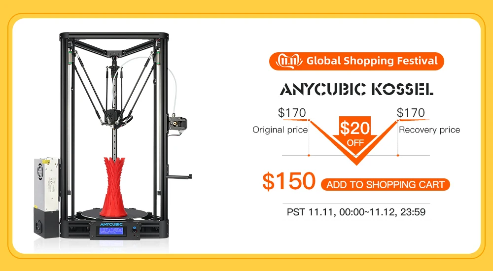 ANYCUBIC Kossel 3d принтер автоматический Выравнивающий Модуль линейный плюс версия Большая печать настольный 3D Impressora drukarka 3d комплект