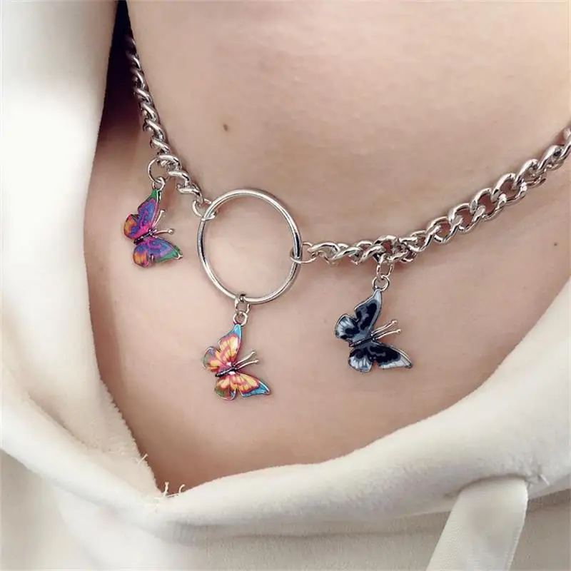 Женское колье с бабочкой изящное кольцо надписью в стиле милитари 2020|Колье| |