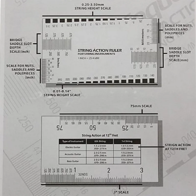 edelstahl gitarre zubehör string spezifikation kissen maßstab messen lineal für gitarre bass elektrische 9050mm 2 free global shipping
