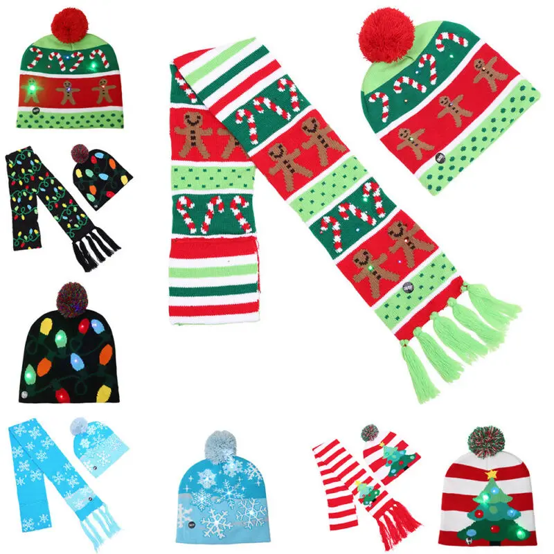 Креативная Рождественская елка со светодиодной подсветкой Шапочка бини шапочки