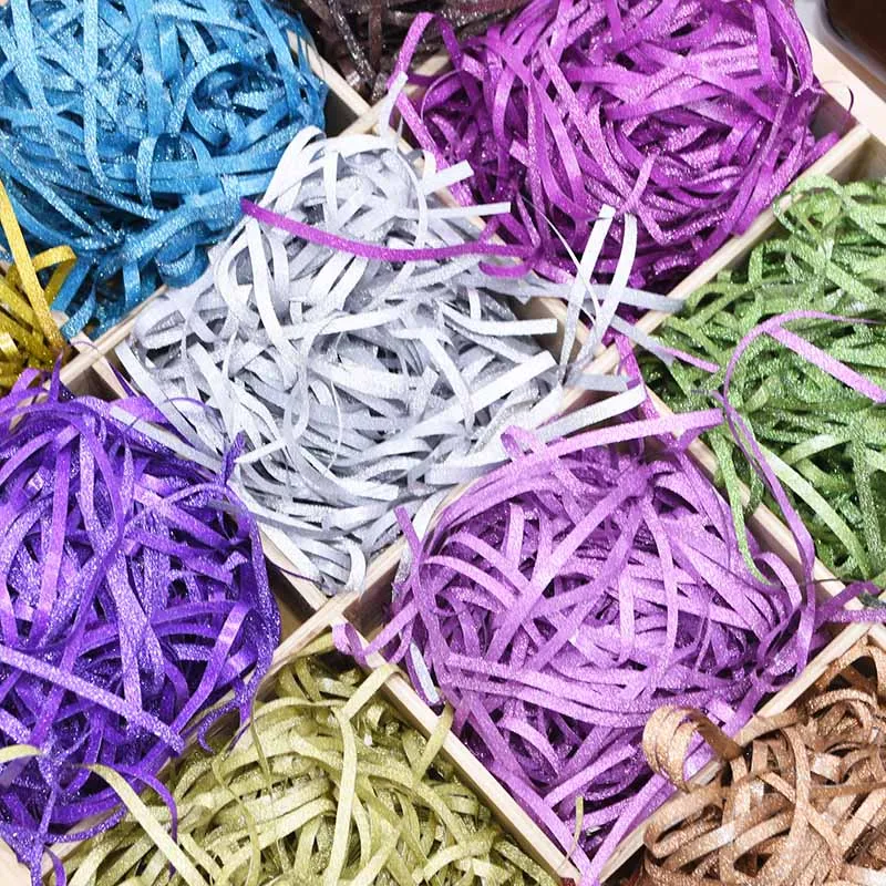 20g/50g Colorful Shredded Paper Strips Foil Raffia Tissue Gift Box Hampers Filler Wedding Shower Party Decoratio Glitter Ribbon | Дом и сад