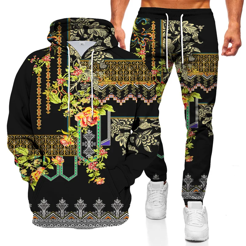 

Long sleeve Flower Printing Trendy Shirt And Hat Sweatshirts Sports Wear Street Wear