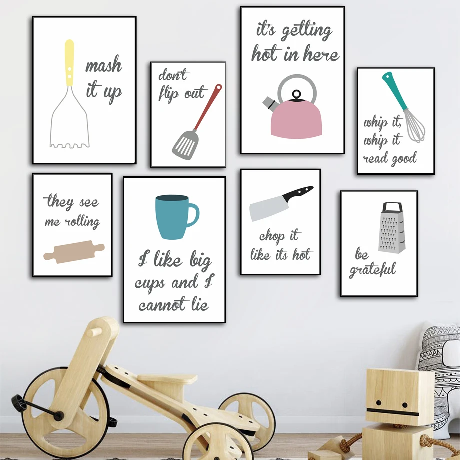 Современный плакат кухонный холст искусство Юмористическая шутка рисование на