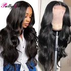 Парик с волнистыми волосами Pretty Girl, парики из человеческих волос Remy для чернокожих женщин, парик с бразильской застежкой на сетке 4x4, предварительно выщипанная линия волос