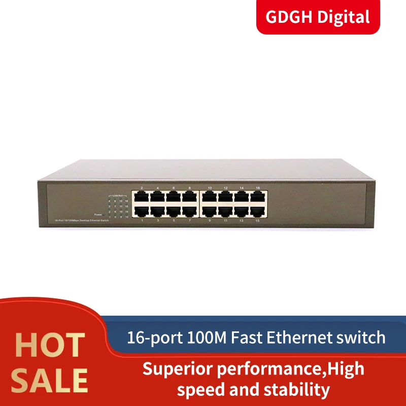 GLVISION GLTEF1016D 16 портов 10/100 м 3 2 Гбит/с авто MDI/MDI X половина/полный DuplexFast энтернет