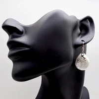 shiny baroque earrings 20mm white baroque pearl 925 sterling silver drop earrings exaggerated ladies earrings