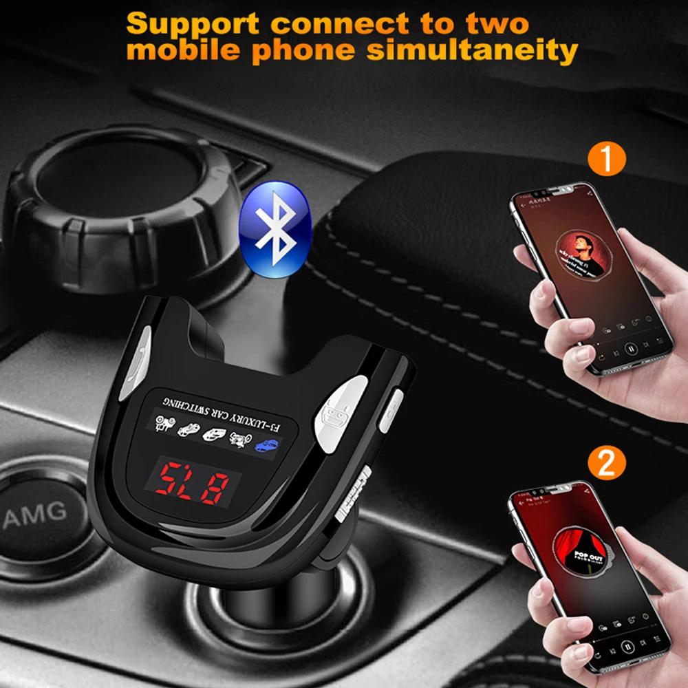 Автомобильный MP3 плеер VR robot Bluetooth 5 0 беспроводной FM трансмиттер автомобильный