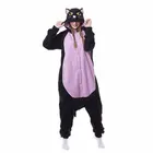 Комбинезон-Кигуруми для взрослых, для женщин и мужчин, черный, фиолетовый, пижама на Хэллоуин