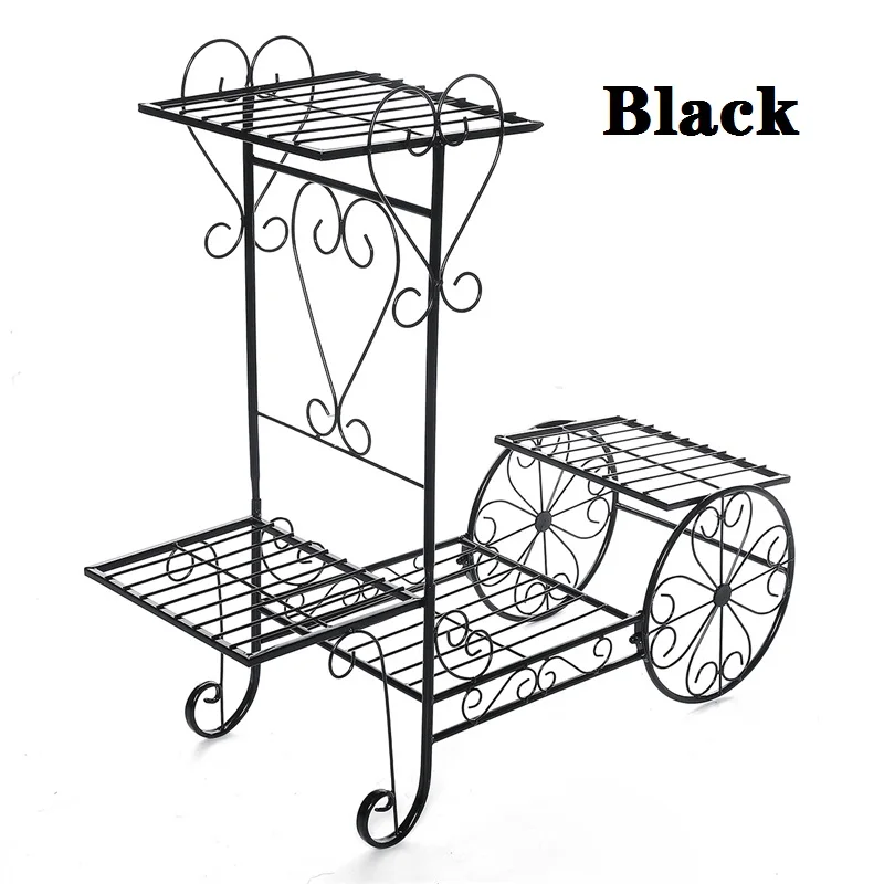 4 Layers Black 3/4/6/7, держащей букет невесты на стенд Крытый многоэтажных цветок стойки напольные Гостиная балкон цветочный горшок полки 4 типа - Цвет: 4 Layers Black