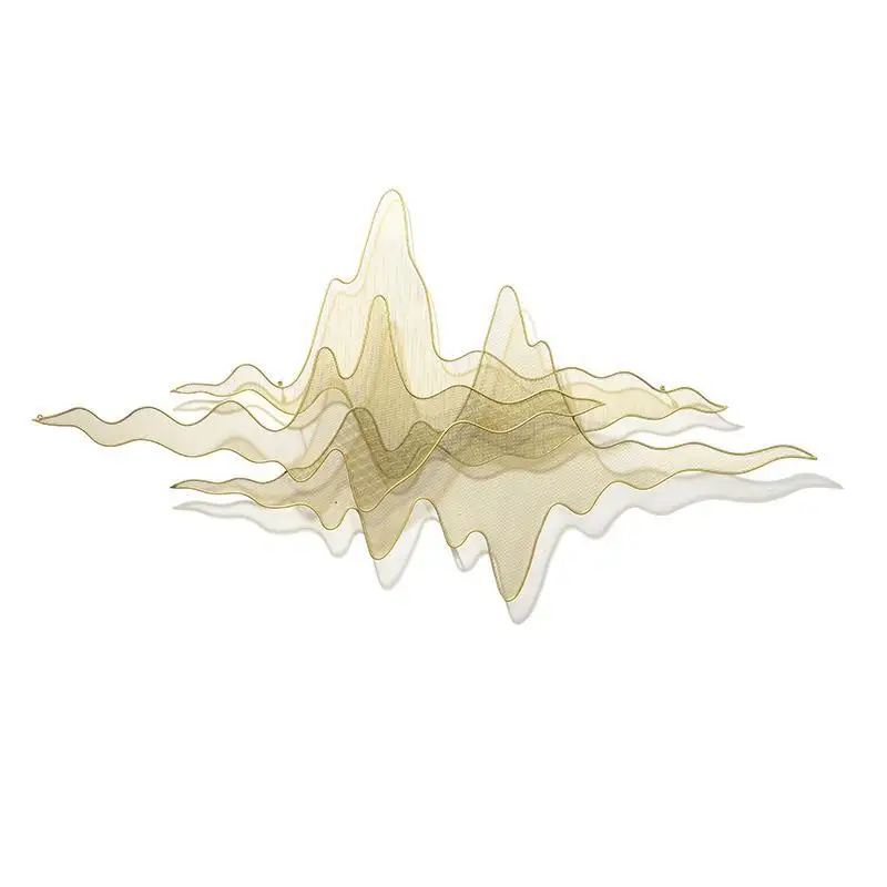 

Xuanguan Living Room Club Hotel Soft Wall Decoration Double-layer Mountain Shadow Three-dimensional Metal Wall Decoration