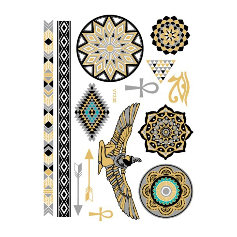 2015 Красочные Круглые татуировки для макияжа экзотические египетские Временные