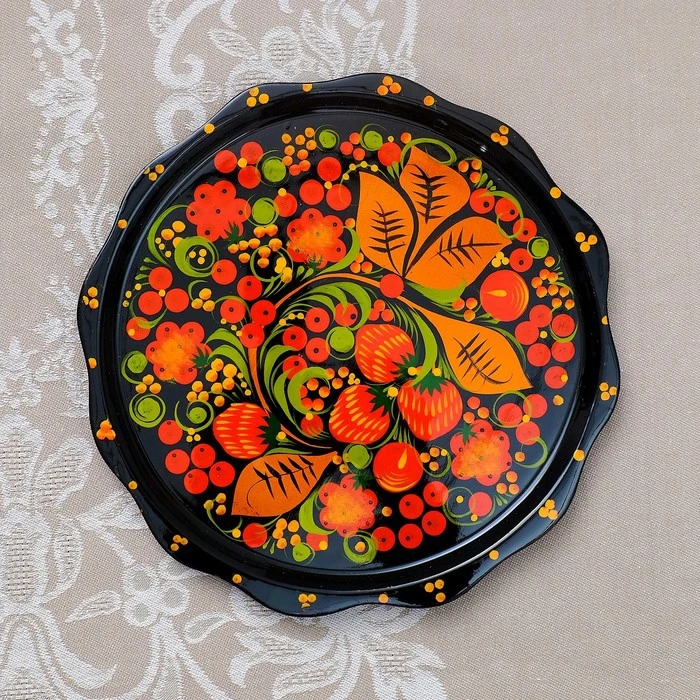 Тарелка Лимонница хохлома 20 см 1014811 | Дом и сад