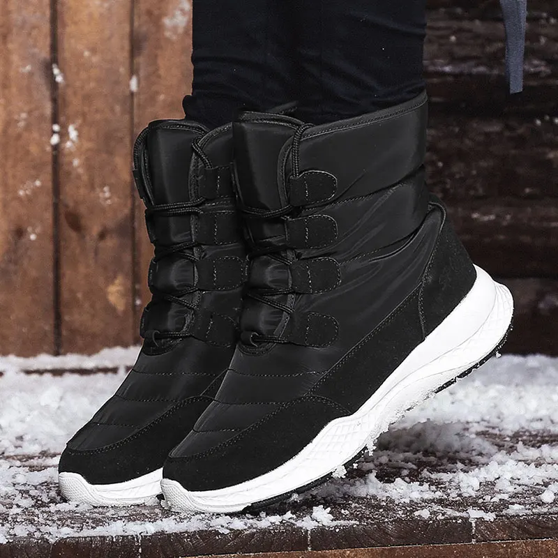 

Boots Winter White Snow Boot Short Style Water-resistance Upper Non-slip Quality Plush Black Botas Mujer Invierno platform shoes