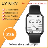 lykry iwo z36 smart watch 7 1 7 inch screen series 7 watches heart rate body temperature men watch fitness watches pk iwo 14 w46