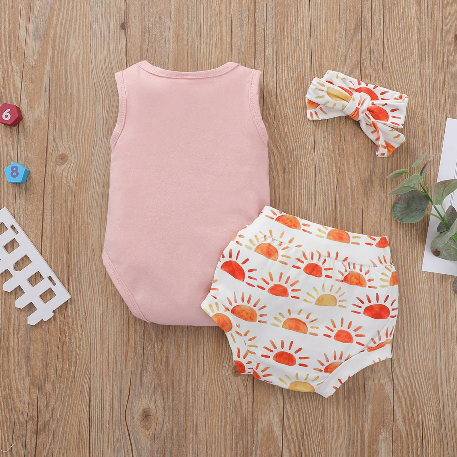 Комплект для девочек от 0 до 24 месяцев Pudcoco летний комплект из 3 предметов боди без