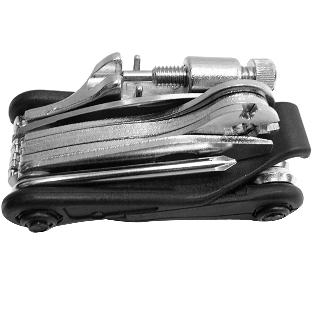 Portable Bicycle Repair Multitool Kit with Chain Breaker/Hex Keys/Spanner/Screwdriver Multifunction Bike Tools