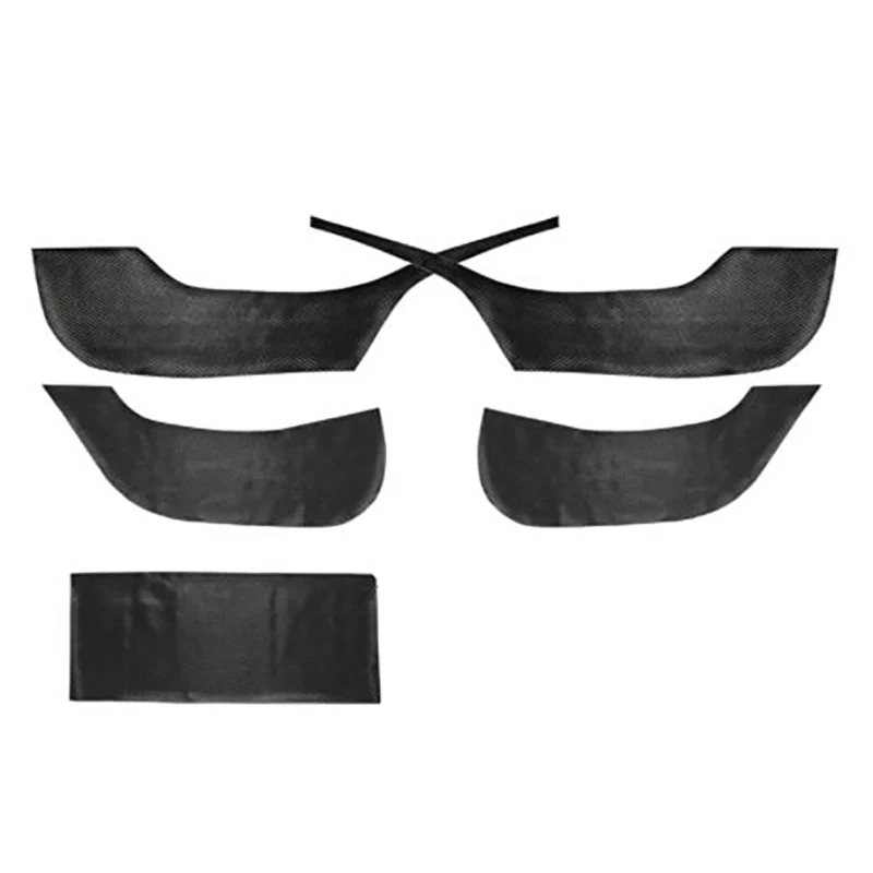 

for Tesla Model 3 2019-2021 Car Leather Carbon Fiber Pattern Door Protector Anti-Kick Mat Pad Accessories,5 Pcs/Set