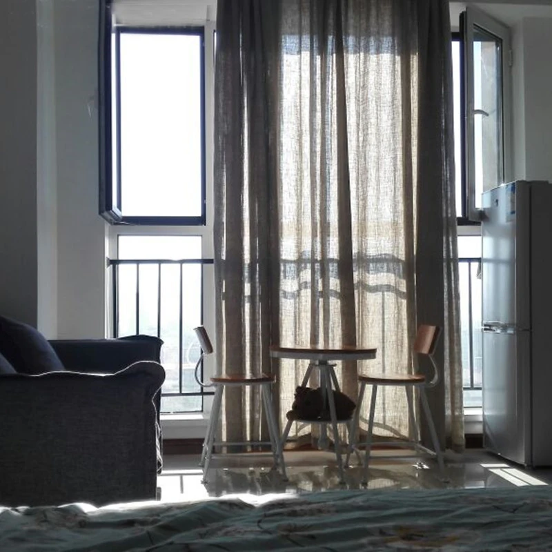 Бесплатная доставка льняные занавески-натуральные белые фиолетовые синие