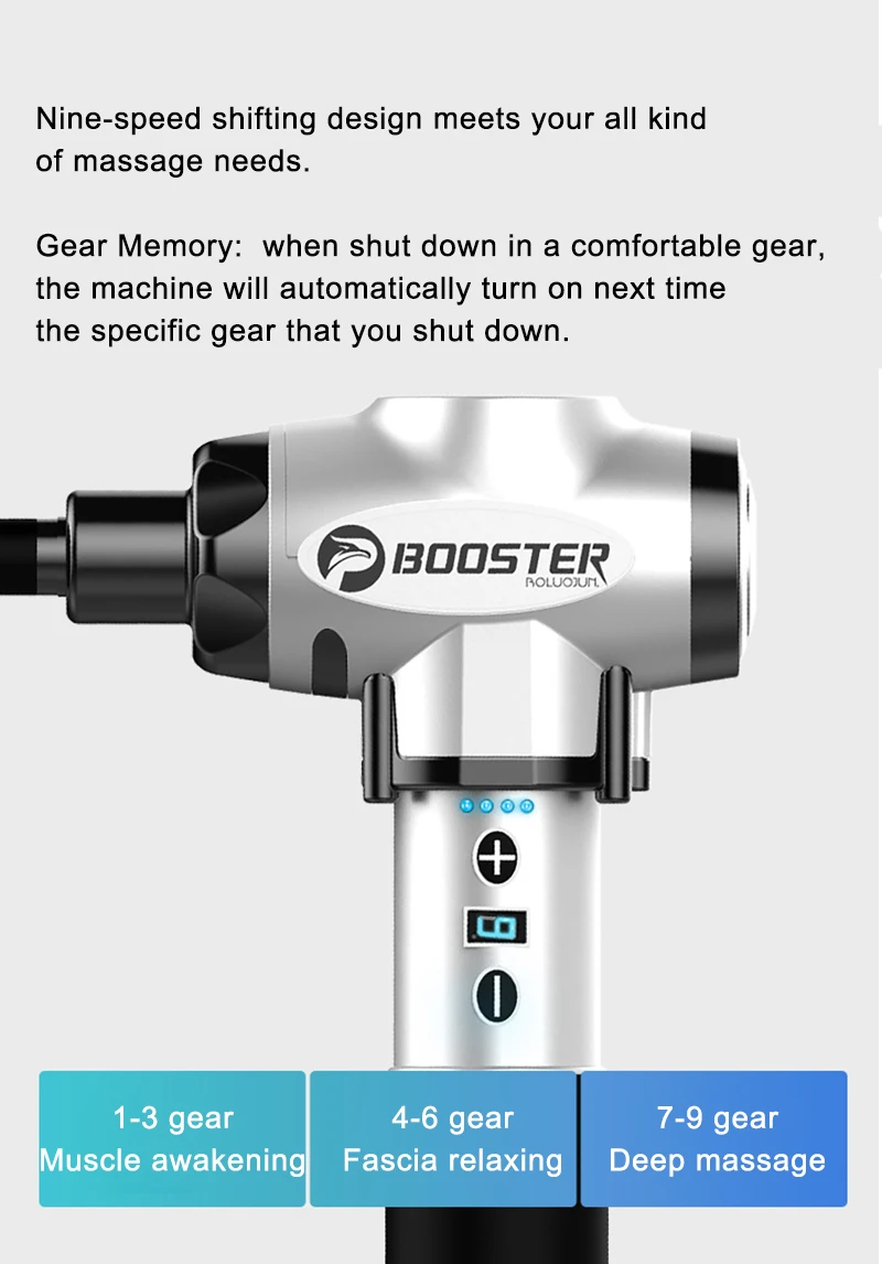 Booster Massager 5 Massage Head Body Massage Gun Muscle Stimulator Vibrating Electric Massage Body Relaxation Slimming