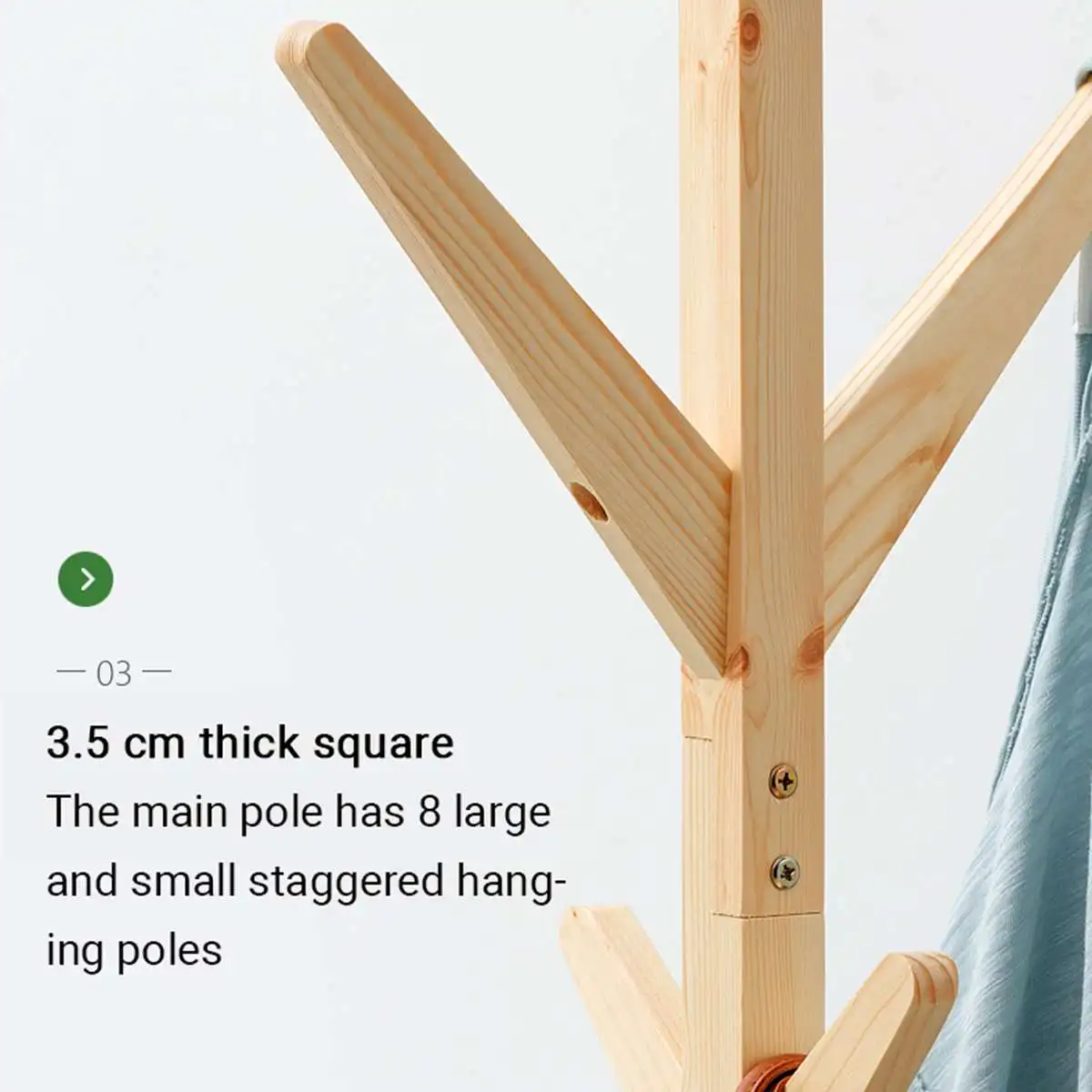 

Solid Wood Hanger Floor Standing Coat Racks 8 Hooks Home Furniture Storage Clothes Hanging Wooden Hanger Bedroom Drying Rack