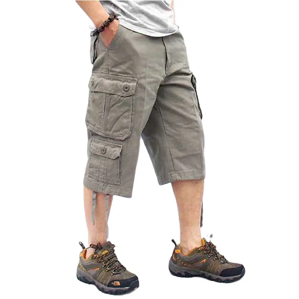Шорты-карго мужские пляжные хлопковые свободные мешковатые прямые летняя