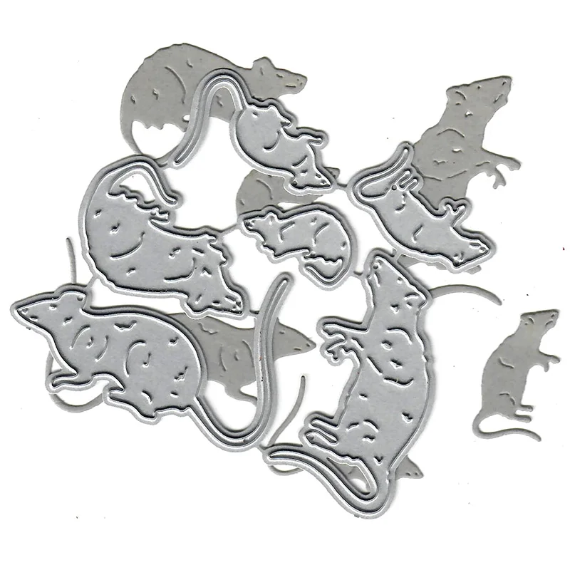 Металлические Вырубные штампы в виде животных и мыши для сделай сам скрапбукинга